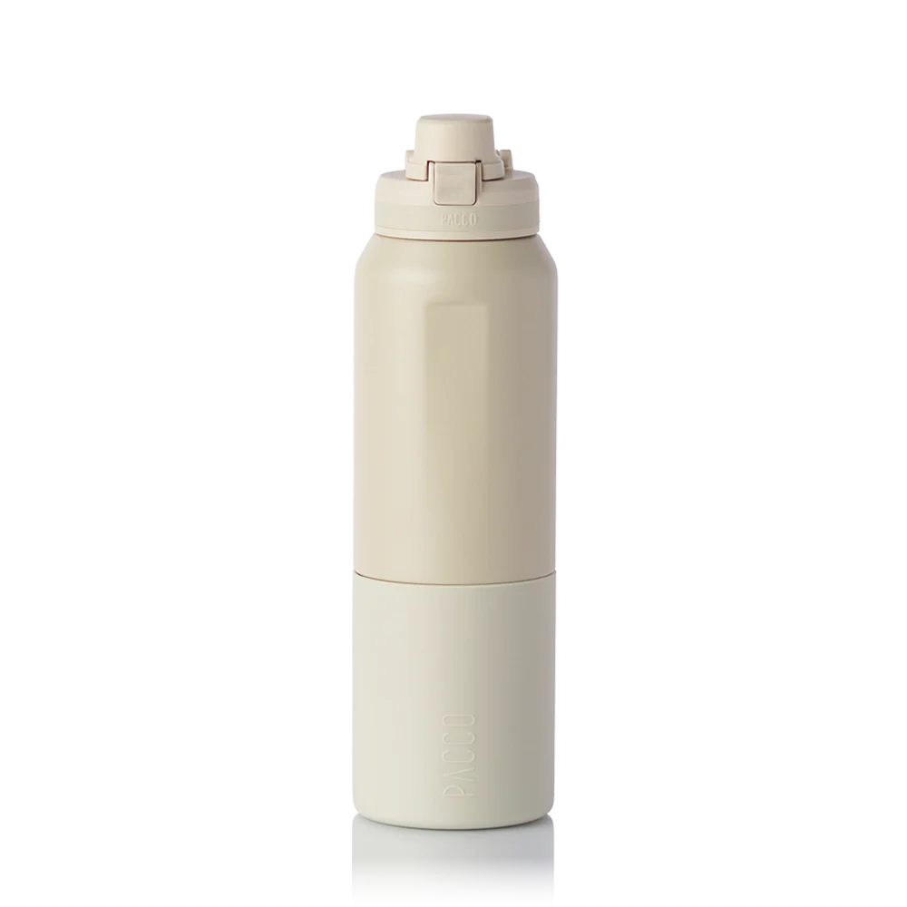 Garrafa térmica Nexa 1000ml da PACCO na cor creme