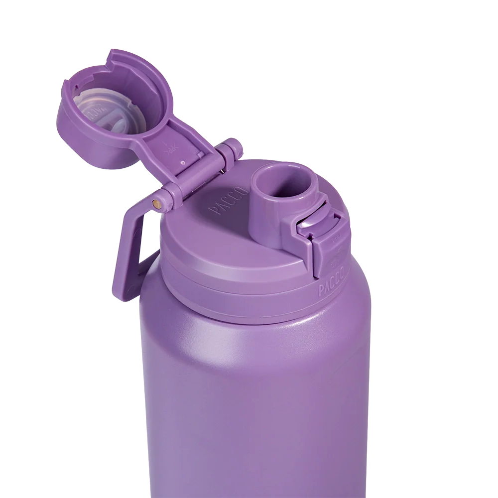 Garrafa Térmica Nexa 1000 ml PACCO Purple haze, com a tampa aberta, foto 46 de 64