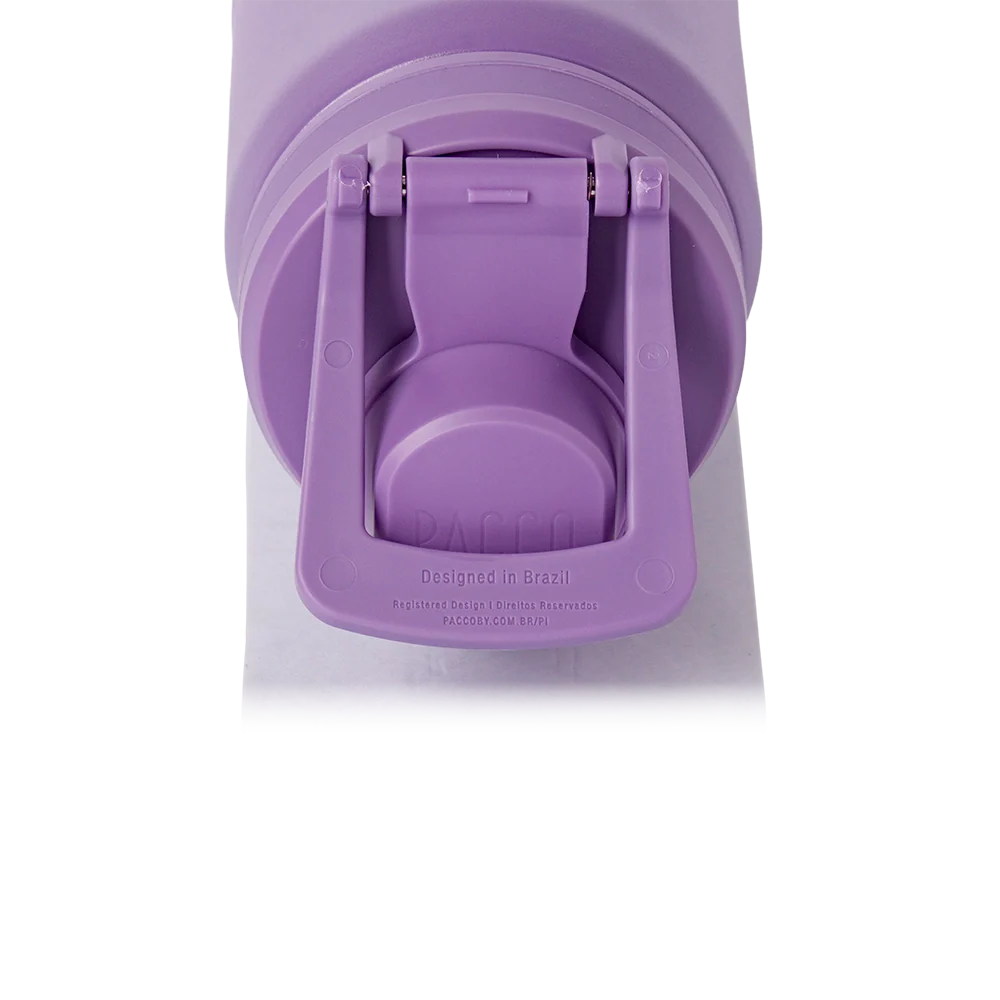 Garrafa Térmica Nexa 440 ml PACCO Purple Haze, vista de cima com tampa fechada