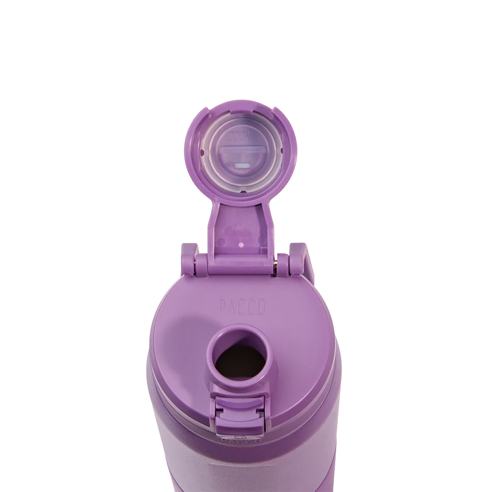 Garrafa Térmica Nexa 600 ml PACCO Purple haze, com a tampa aberta