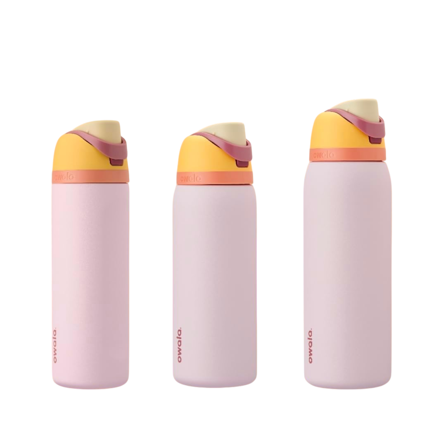 Conjunto de três Garrafa Térmica Owala FreeSip - 1180ml | 40oz, com design moderno e bico patenteado, mantendo líquidos frios ou quentes.