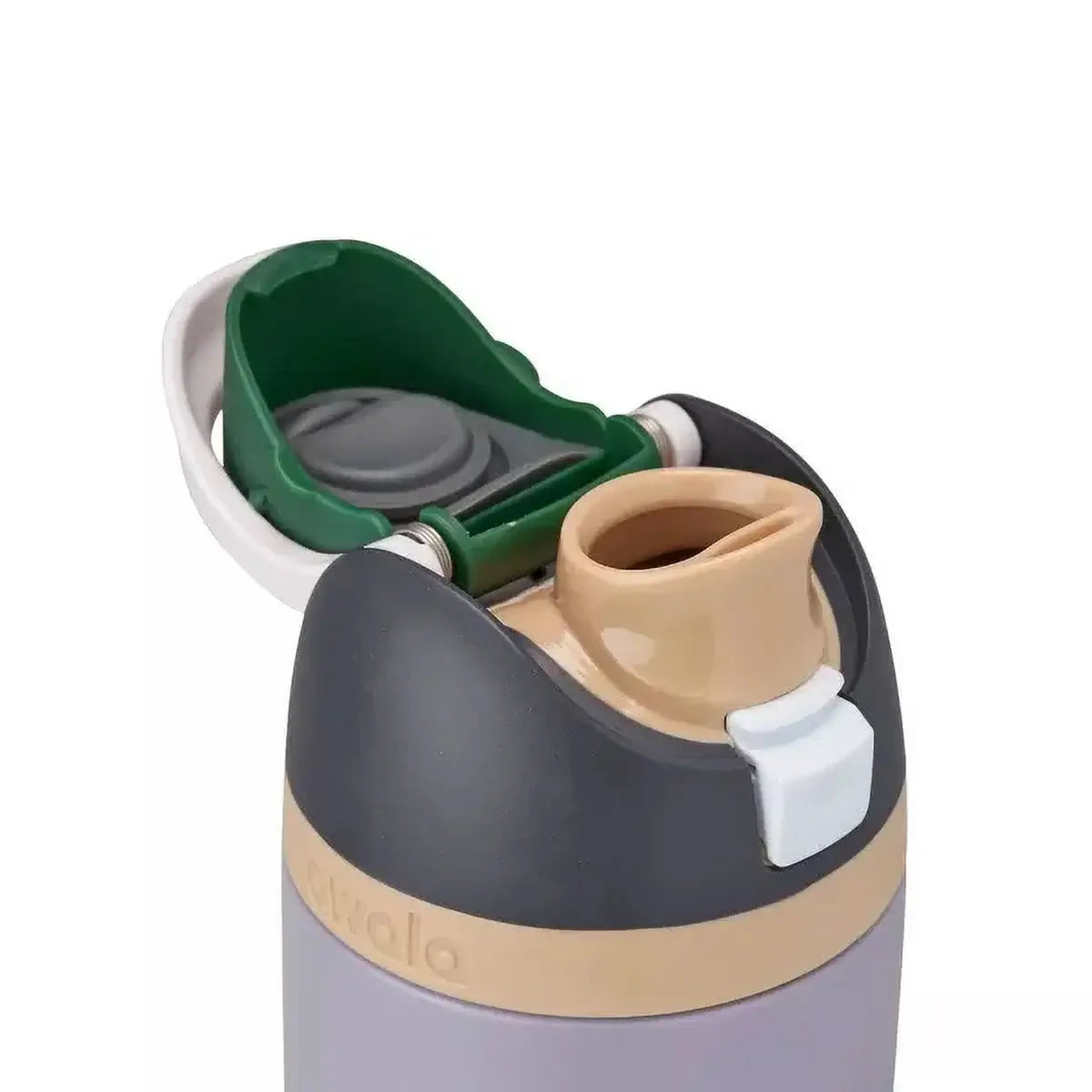 Garrafa térmica Owala FreeSip 710ml com design inteligente e duas formas de beber, tampa aberta em destaque.
