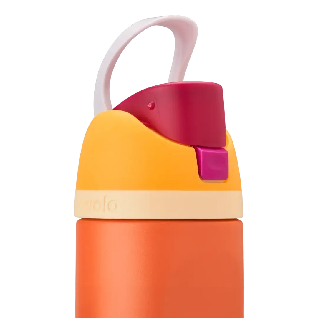 Garrafa Térmica Owala FreeSip 710ml Açaí Citrus Crush, detalhe tampa alca