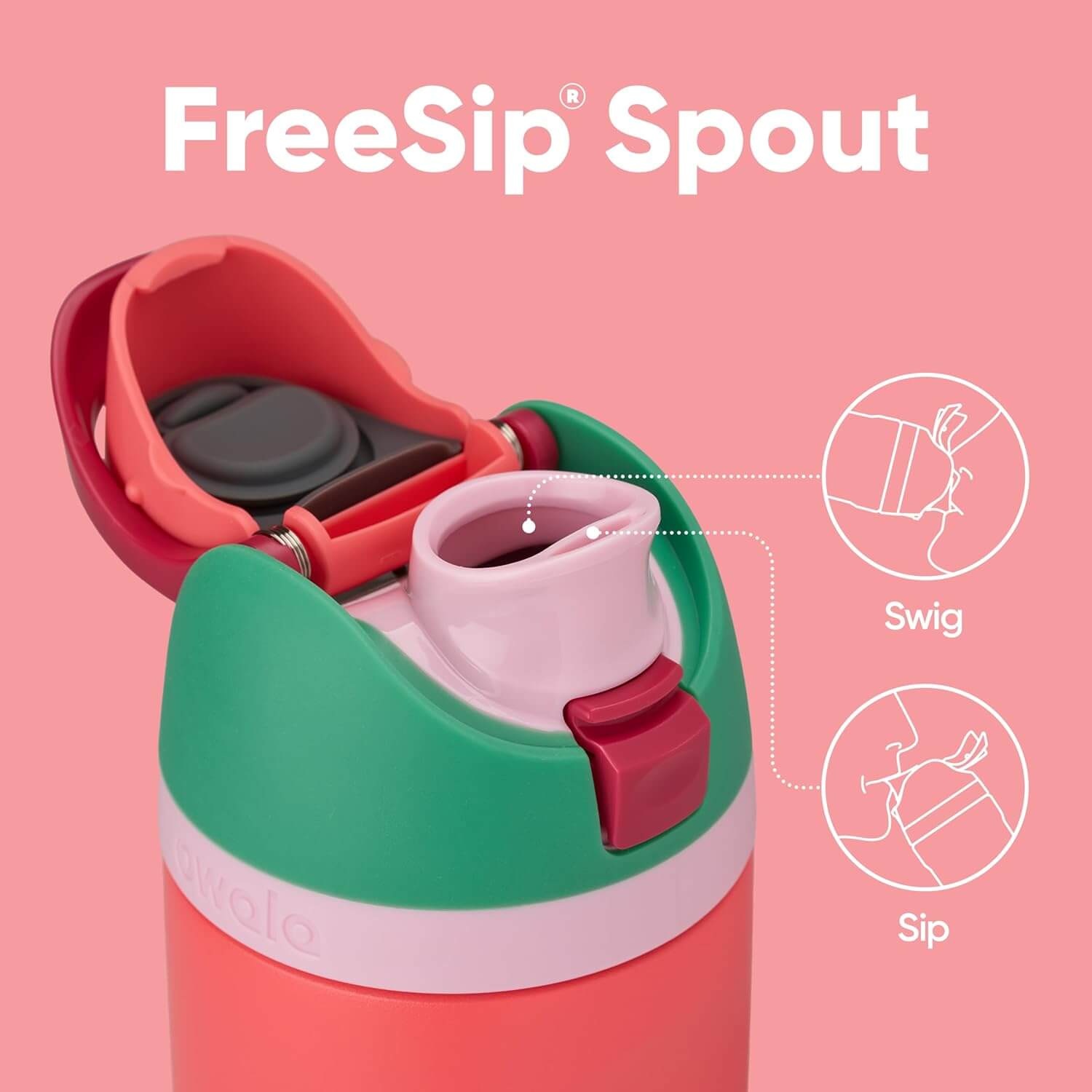 Garrafa Térmica Owala FreeSip - 710ml | 24oz com bico patenteado para beber de duas maneiras: canudo embutido e bocal inclinado.
