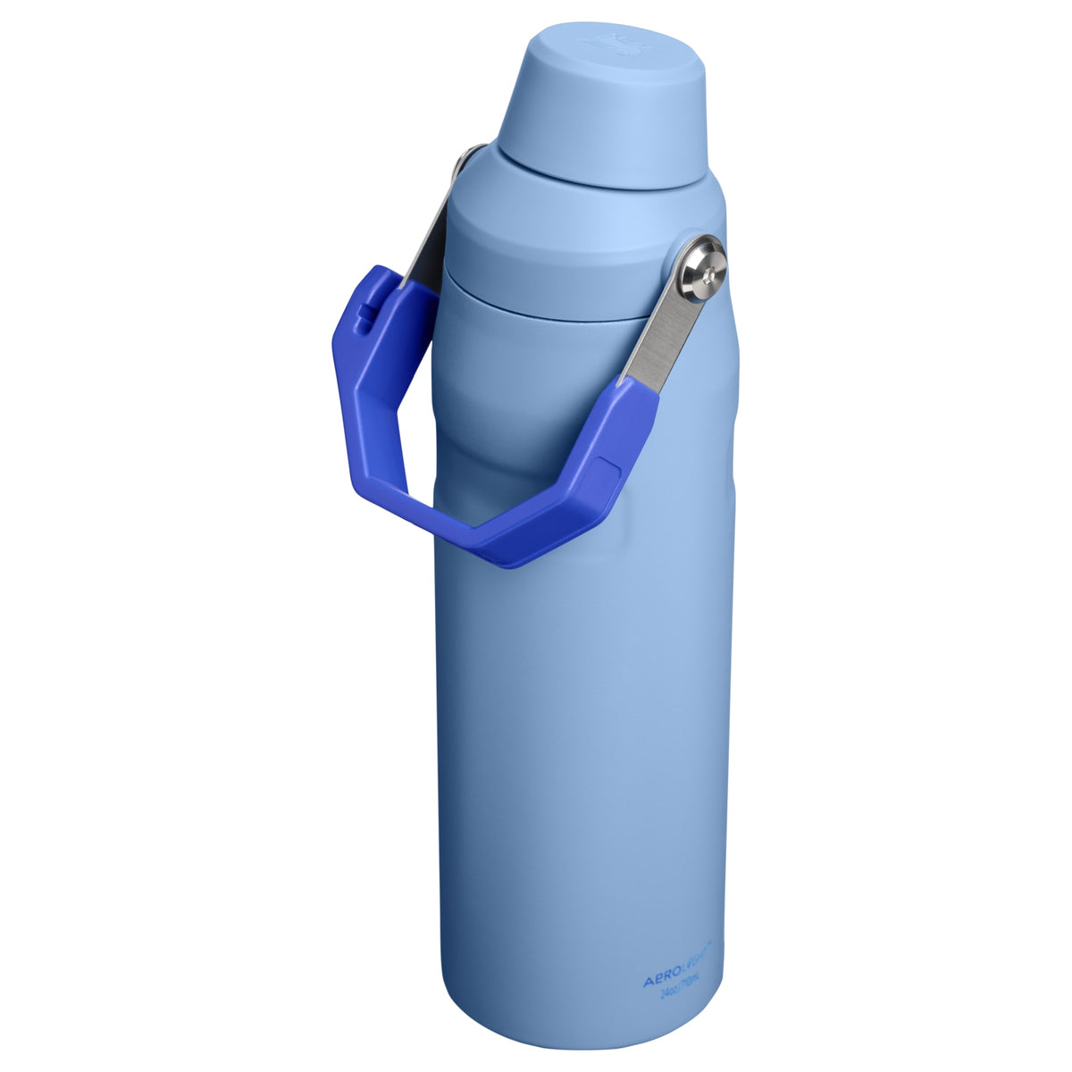 Garrafa Térmica Stanley Aerolight™ Fast Flow 710 ml Blue Sky, vista lateral com tampa fechada