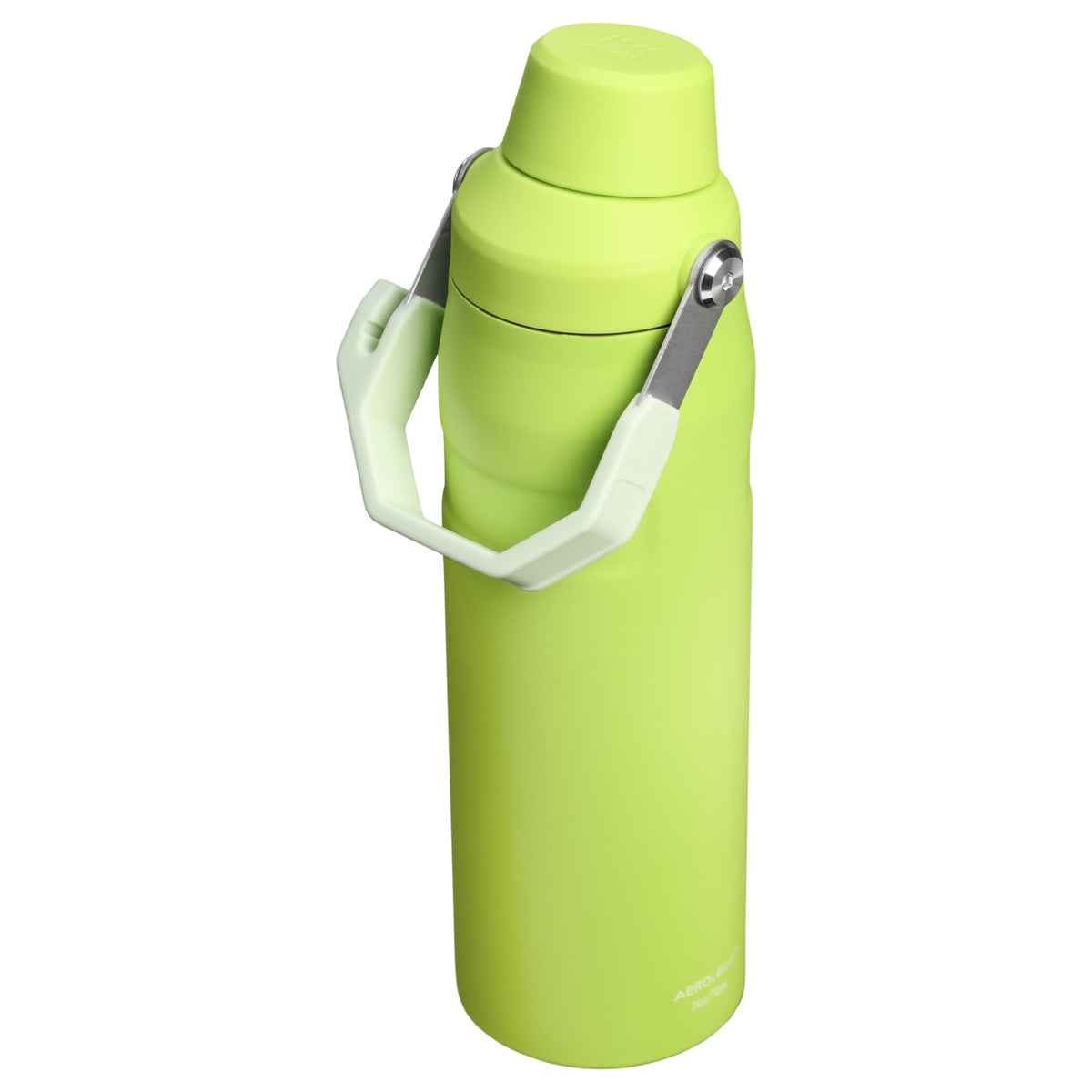 Garrafa Térmica Stanley Aerolight™ Fast Flow 710 ml Chartreuse, vista lateral com tampa fechada