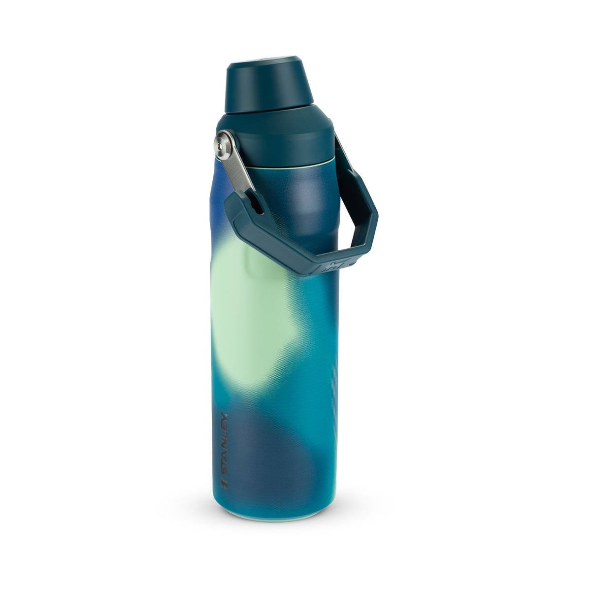 Garrafa Térmica Stanley Aerolight™ Fast Flow 710 ml Coastal Teal Motion, vista frontal com tampa fechada, foto 112 de 141