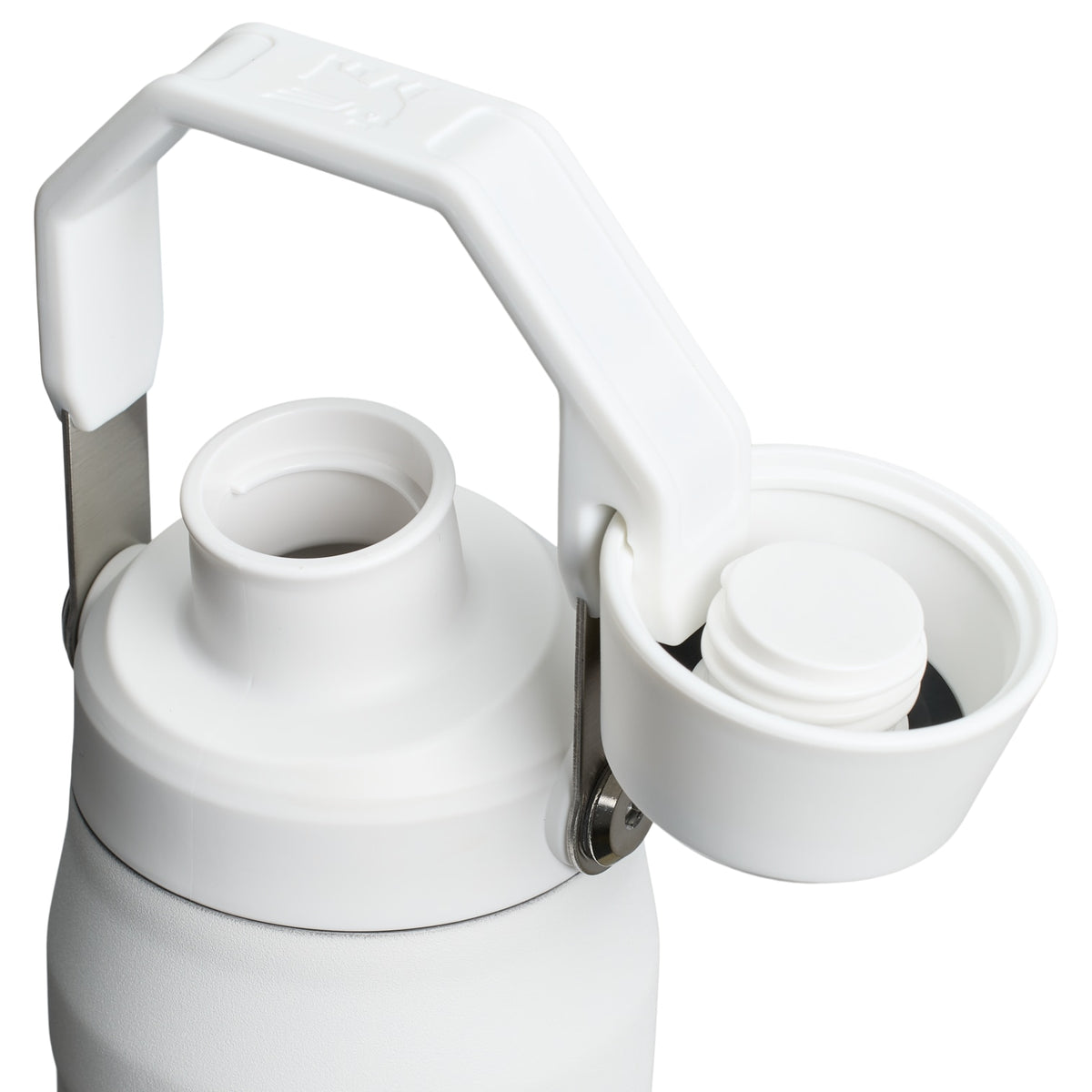 Garrafa Térmica Stanley Aerolight™ Fast Flow 710 ml Frost, com a tampa aberta