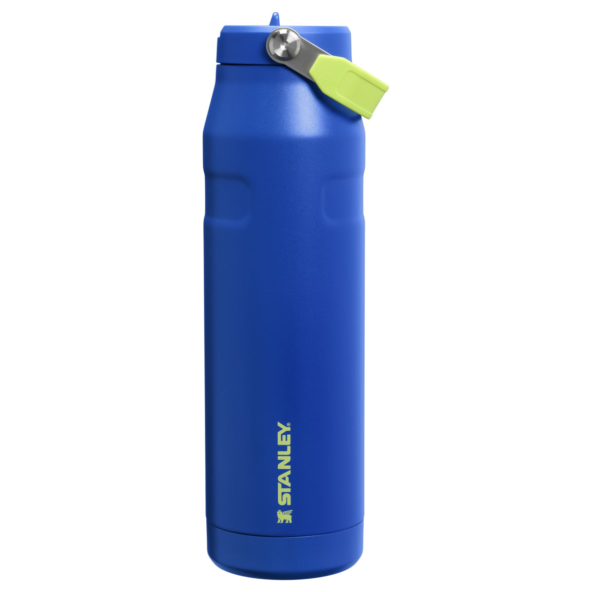 Garrafa Térmica Stanley Aerolight™ Flip Straw 1,1 L Cobalt Chartreuse, vista frontal com tampa fechada, foto 22 de 45