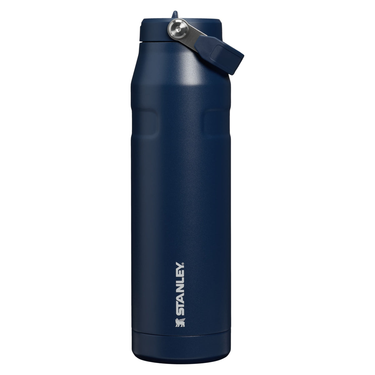 Garrafa Térmica Stanley Aerolight™ Flip Straw 1,1 L Dark Navy, vista frontal com tampa fechada
