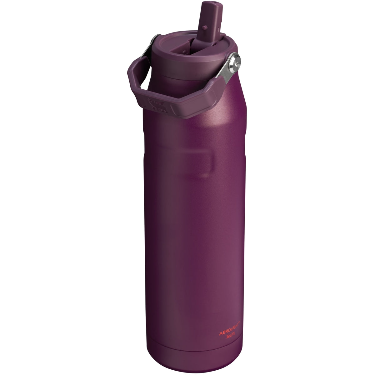 Garrafa Térmica Stanley Aerolight™ Flip Straw 1,1 L Plum, vista frontal com tampa fechada, foto 35 de 45