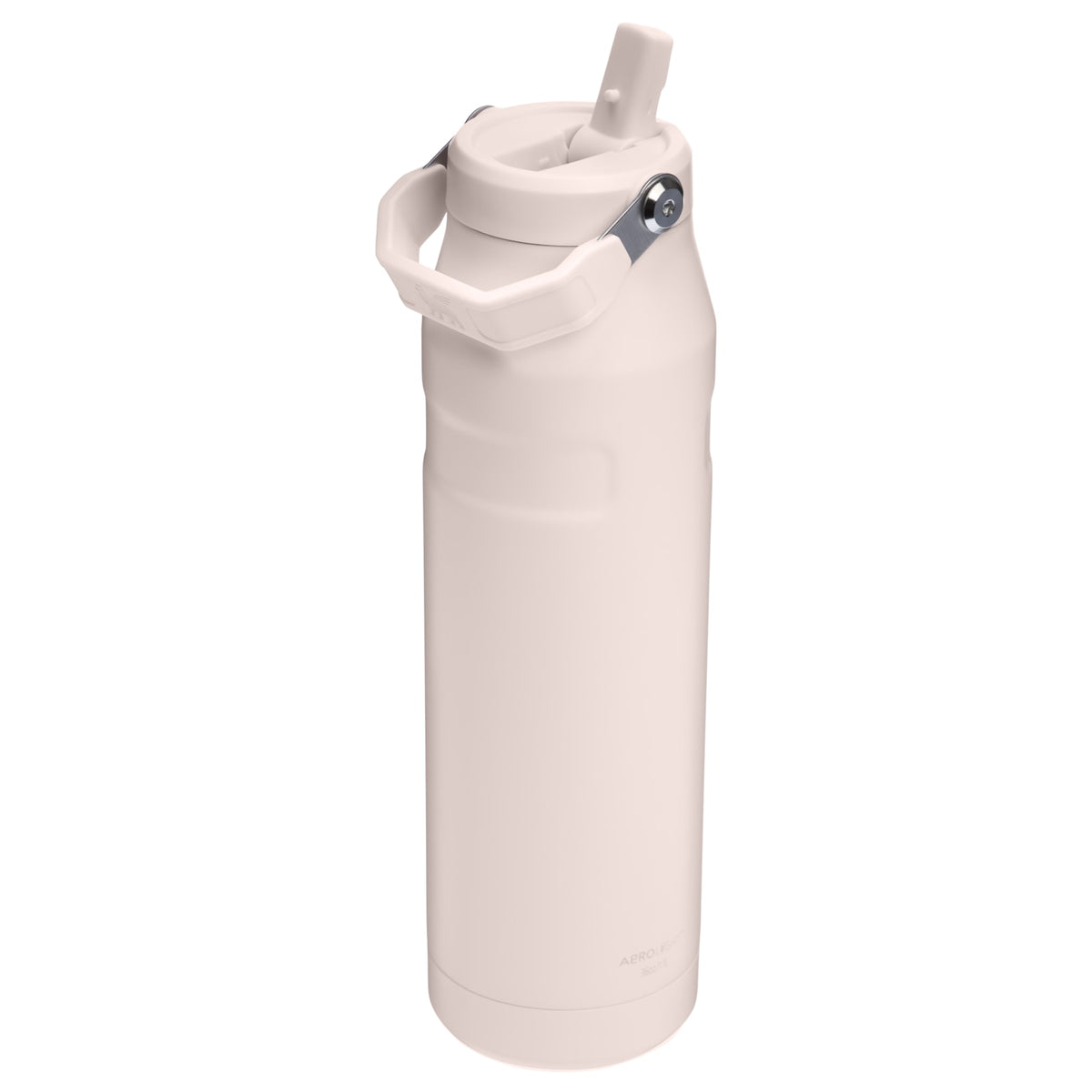 Garrafa Térmica Stanley Aerolight™ Flip Straw 1,1 L Rose Quartz, com a tampa aberta