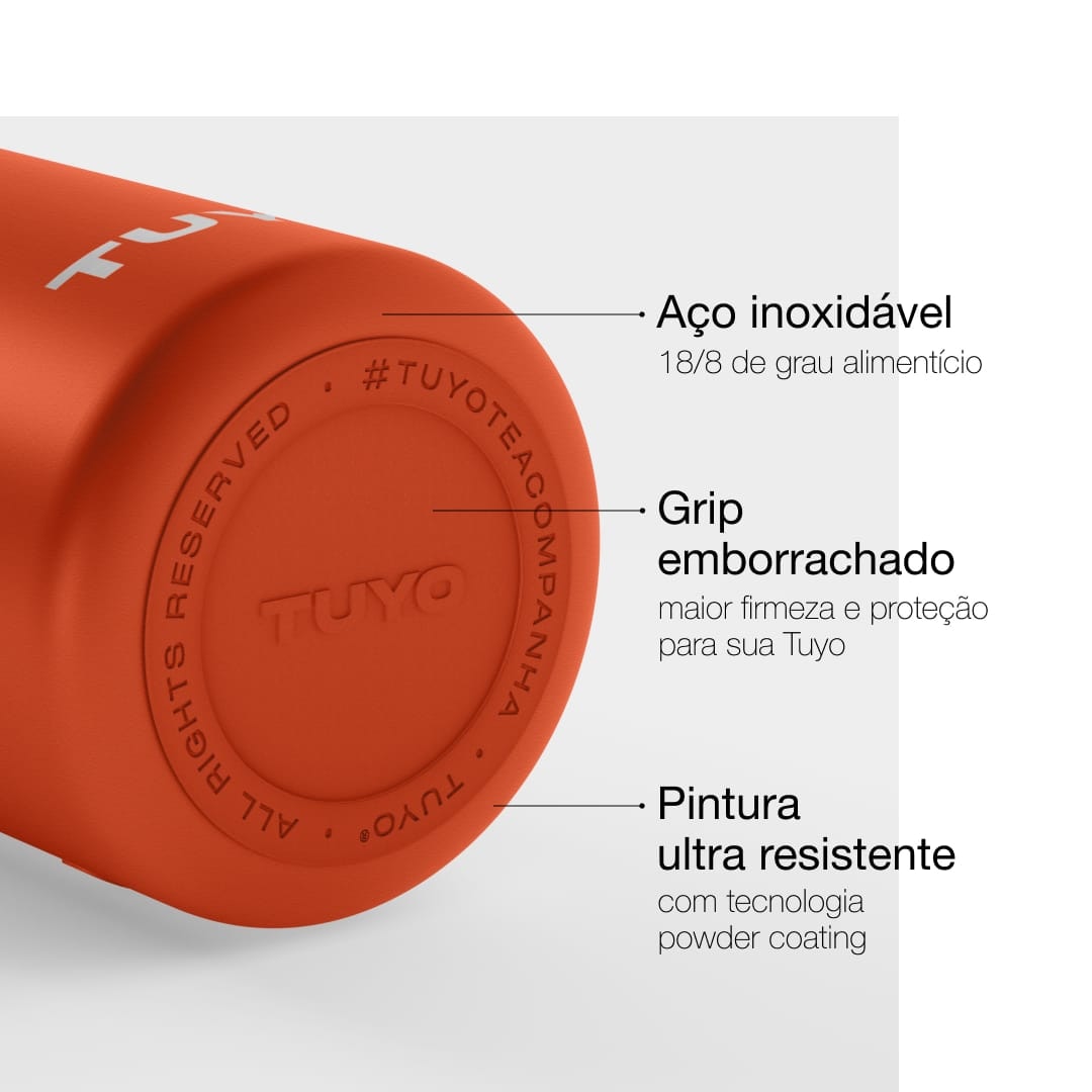 Garrafa Térmica Tuyo 1000 ml Terracota, infográfico com as características, foto 10 de 92