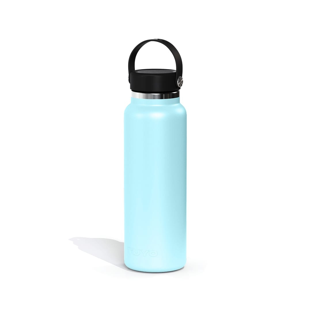 Garrafa Térmica Tuyo 1200 ml Azul bebê, vista frontal com tampa fechada, foto 73 de 92