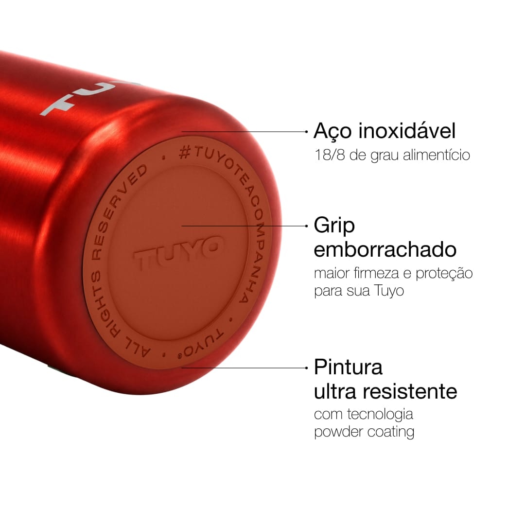 Garrafa Térmica Tuyo 1200 ml Ferrugem Metálico, infográfico com as características, foto 90 de 92