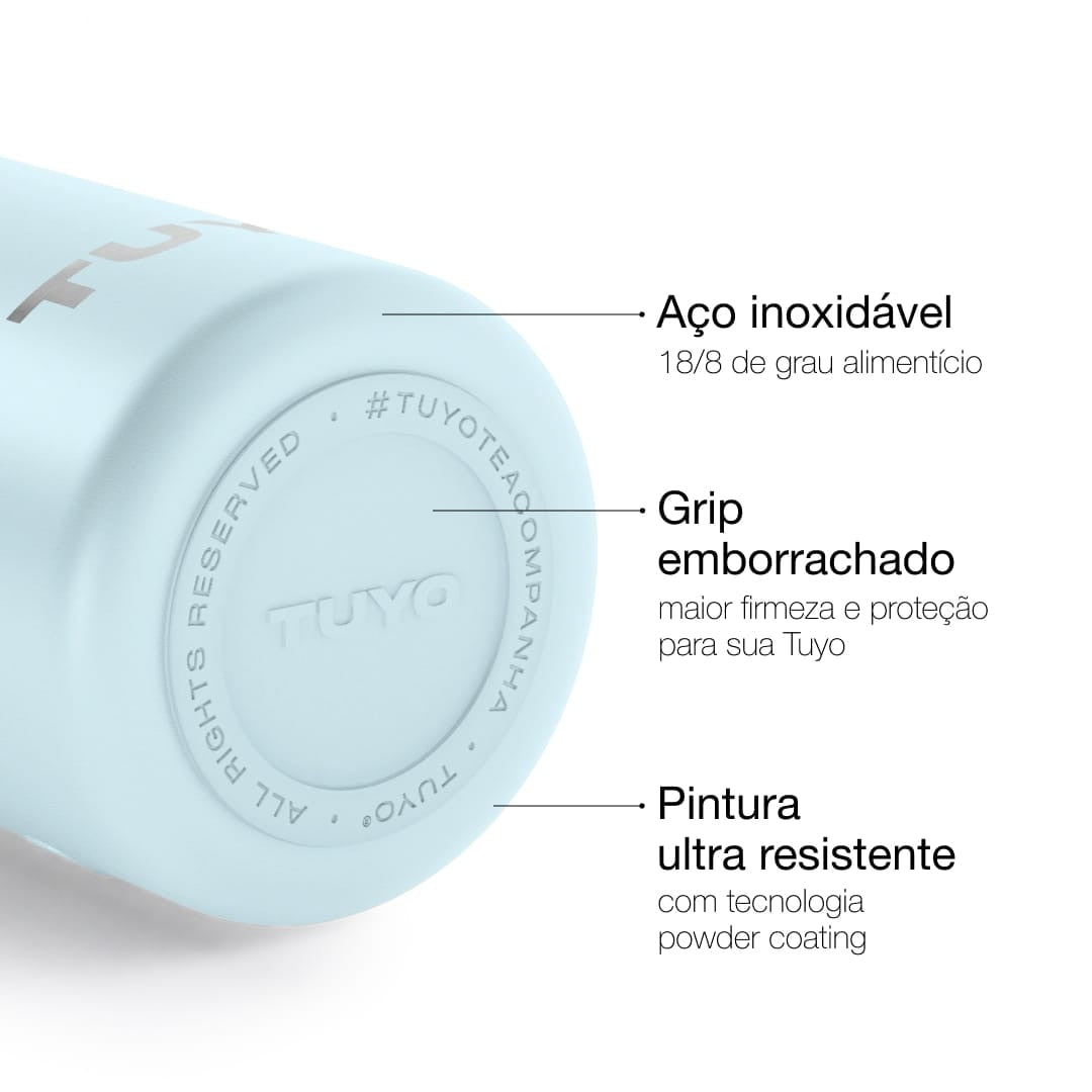 Garrafa Térmica Tuyo 600 ml Azul Névoa, infográfico com as características, foto 45 de 87