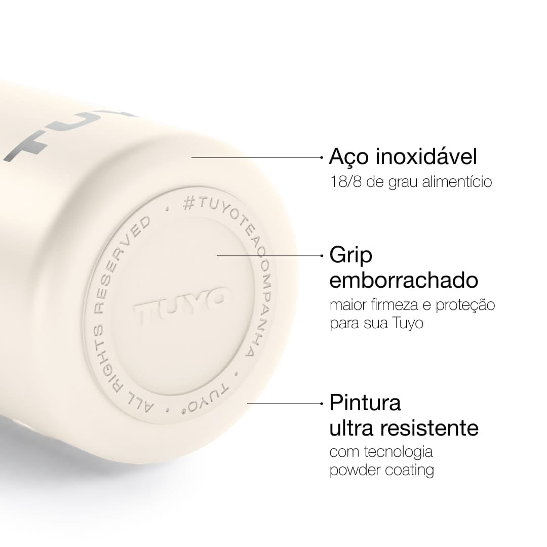 Garrafa Térmica Tuyo 600 ml Off White, infográfico com as características, foto 25 de 87