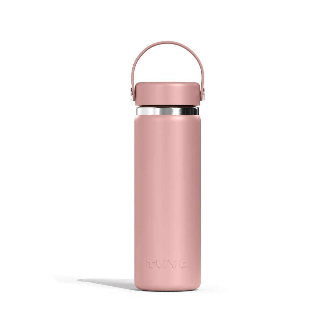 Garrafa Térmica Tuyo 600 ml Rosa Taupe, vista frontal com tampa fechada, foto 7 de 87