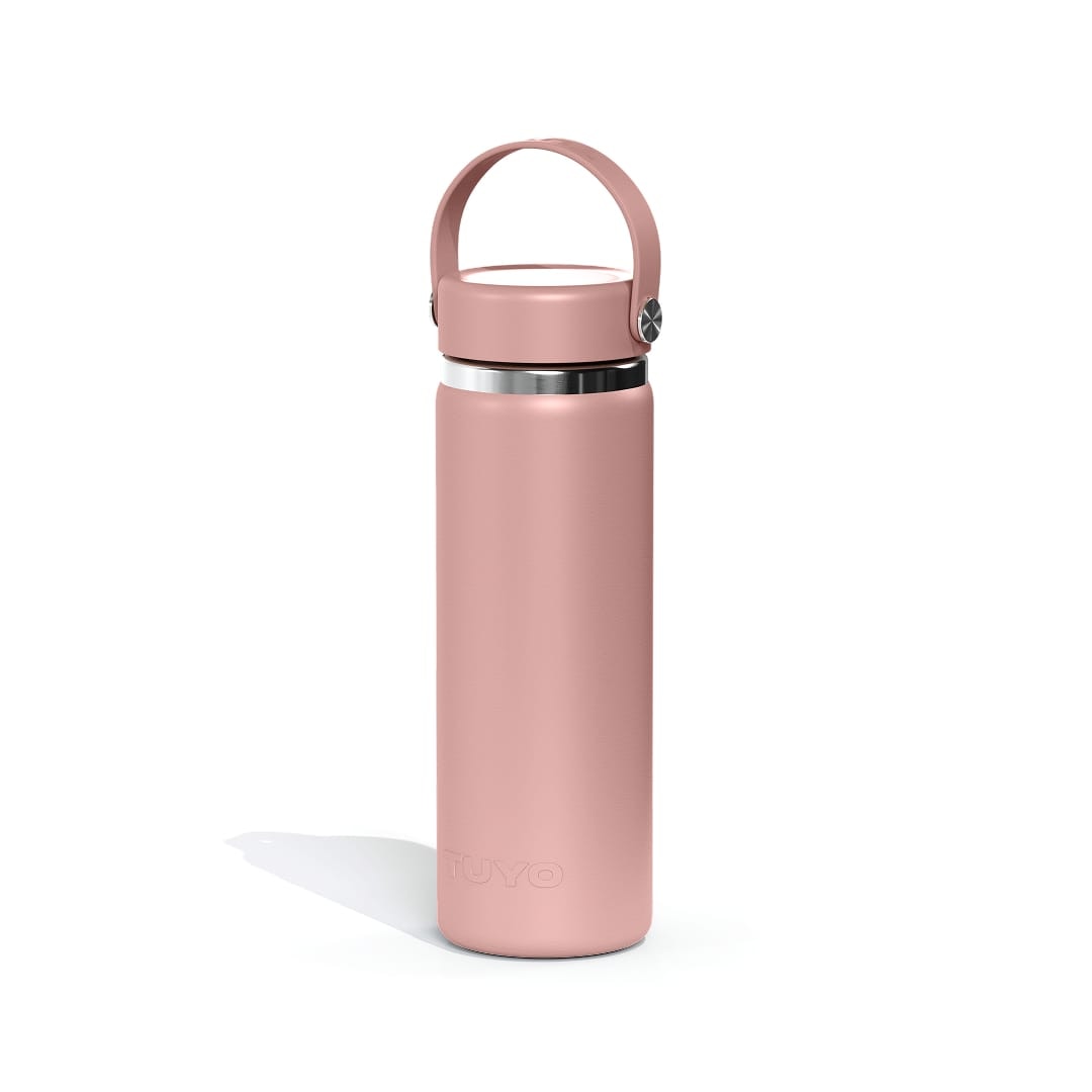 Garrafa Térmica Tuyo 600 ml Rosa Taupe, vista frontal com tampa fechada, foto 8 de 87