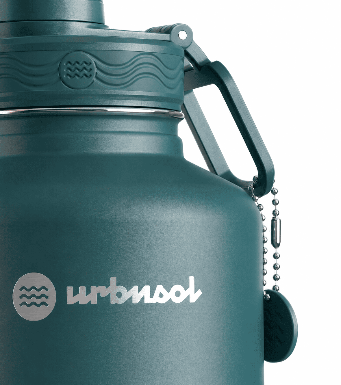 Garrafa térmica Urbnsol 1890ml na cor Verde Rubber