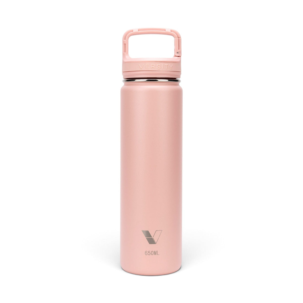 Garrafa Térmica Versity ColdKeeper 650 ml Rose, vista frontal com tampa fechada
