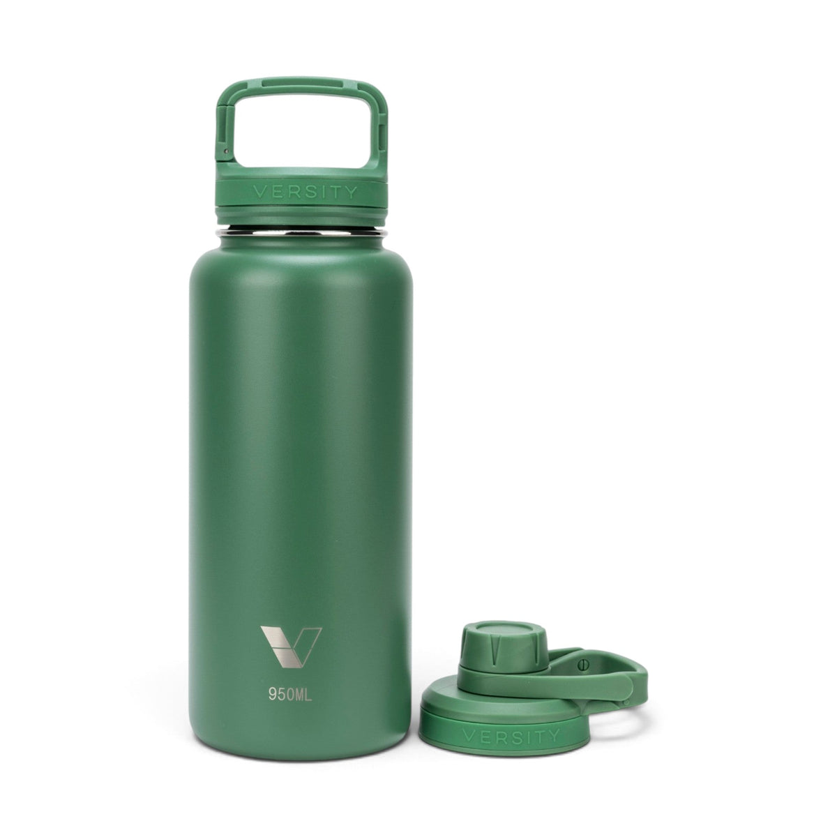 Garrafa Térmica Versity ColdKeeper 950 ml Verde, vista frontal com tampa fechada