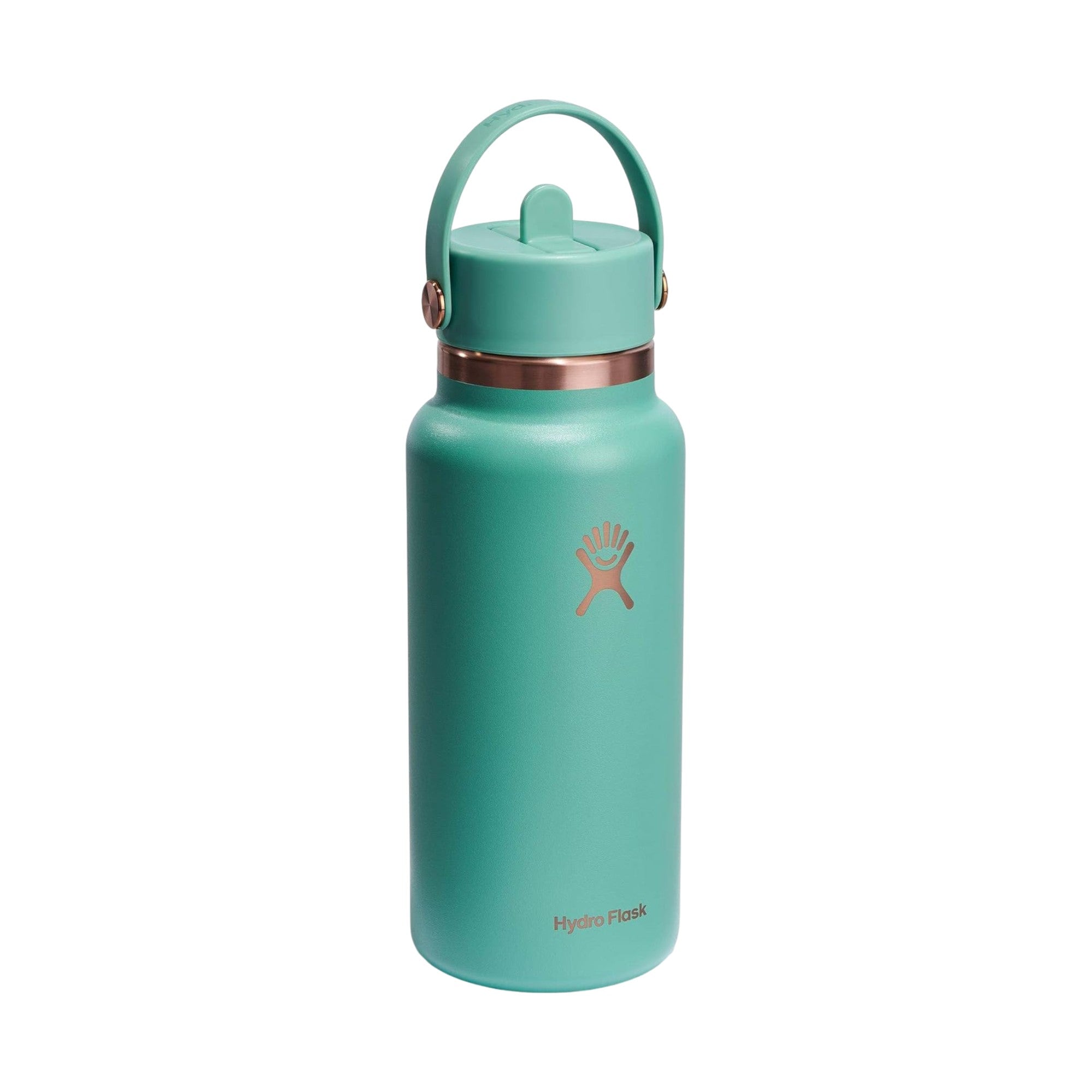 Garrafa Térmica Hydro Flask 946ml com tampa de canudo flexível em aço inoxidável, ideal para atividades e hidratação diária.