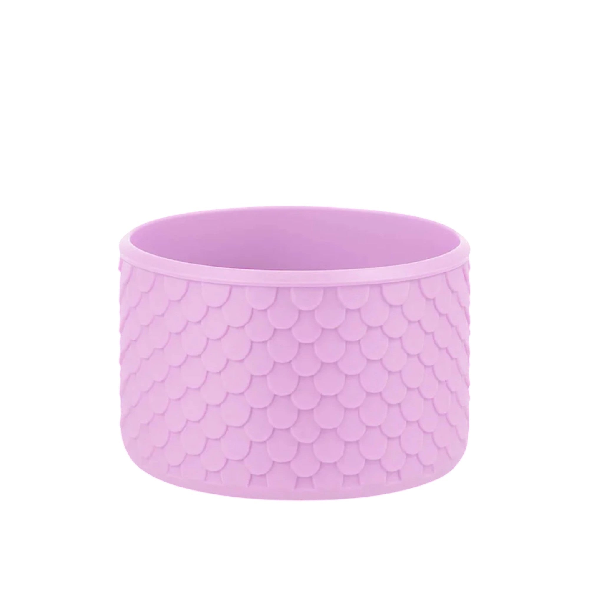 Capa de Silicone Sereia - Tamanho Original roxa com textura de escamas, proporcionando charme para copos e garrafas.