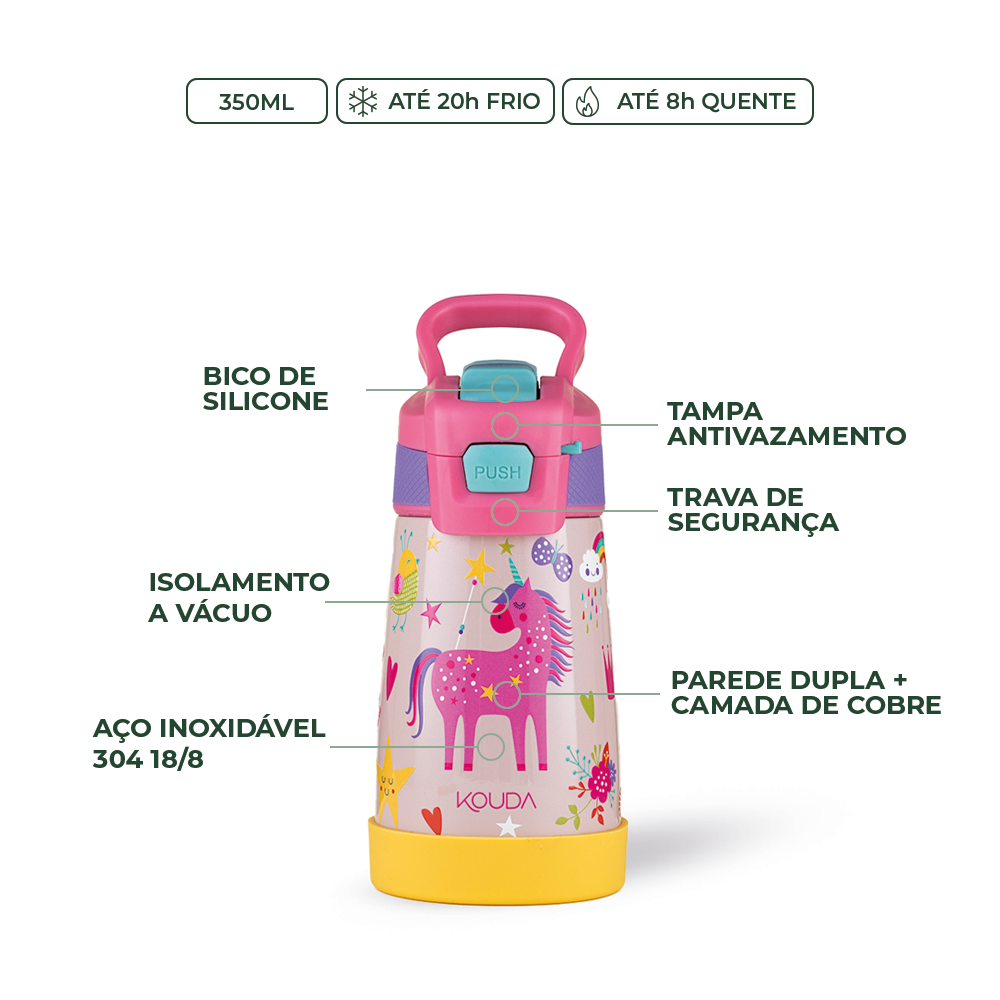 Garrafa Térmica Kouda Oka Kids - 350ml