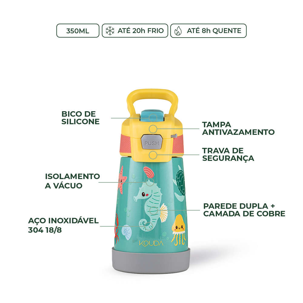 Garrafa Térmica Kouda Oka Kids - 350ml
