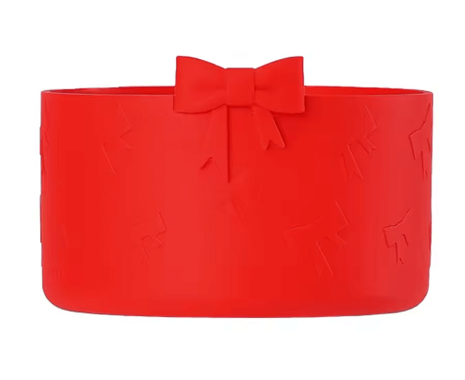 Protetor de Silicone - Laços vermelho para copo, proteção contra impacto e ruído, preserva a base e tecnologia térmica.