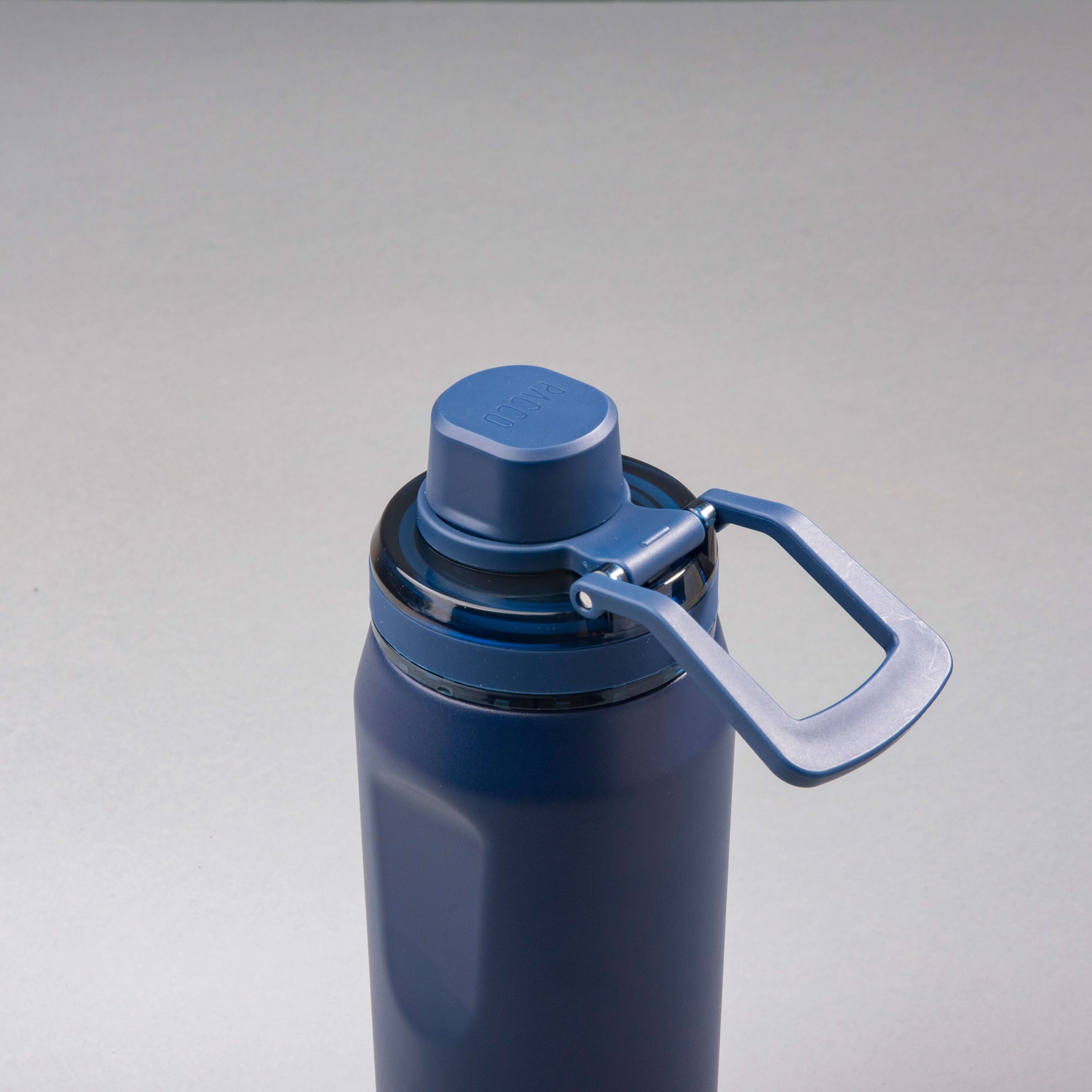 Garrafa Térmica PACCO Vyta 500ml azul com tampa prática e design sofisticado, ideal para manter bebidas na temperatura certa.