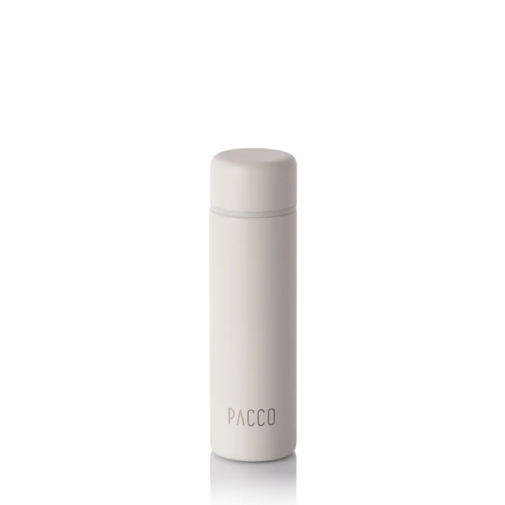 Mini garrafa térmica Pocket Bottle 150ml PACCO na cor creme