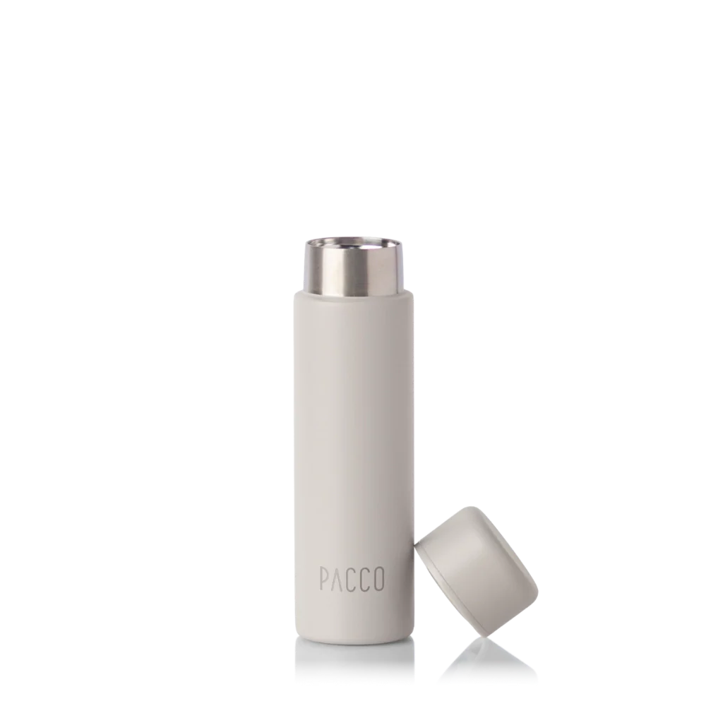 Mini garrafa térmica Pocket Bottle 150ml PACCO na cor creme