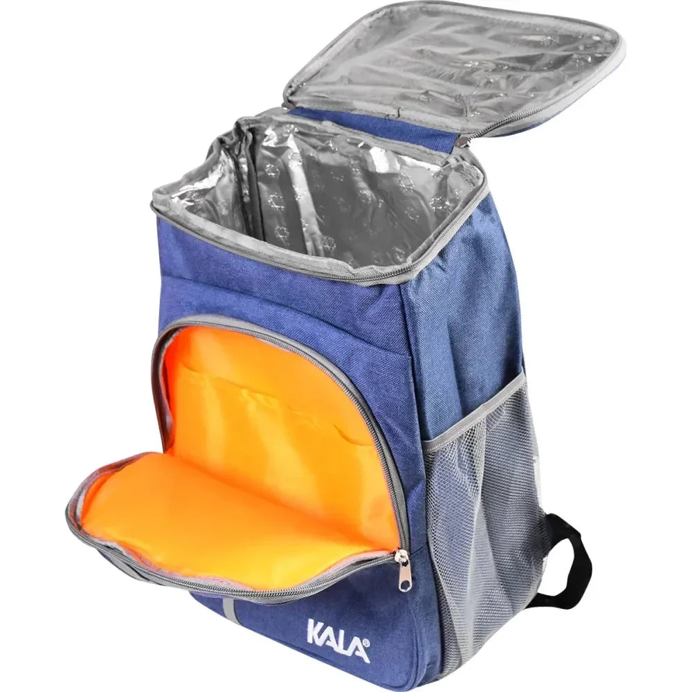 Mochila térmica KALA 18L com 2 bolsos frontais na cor azul