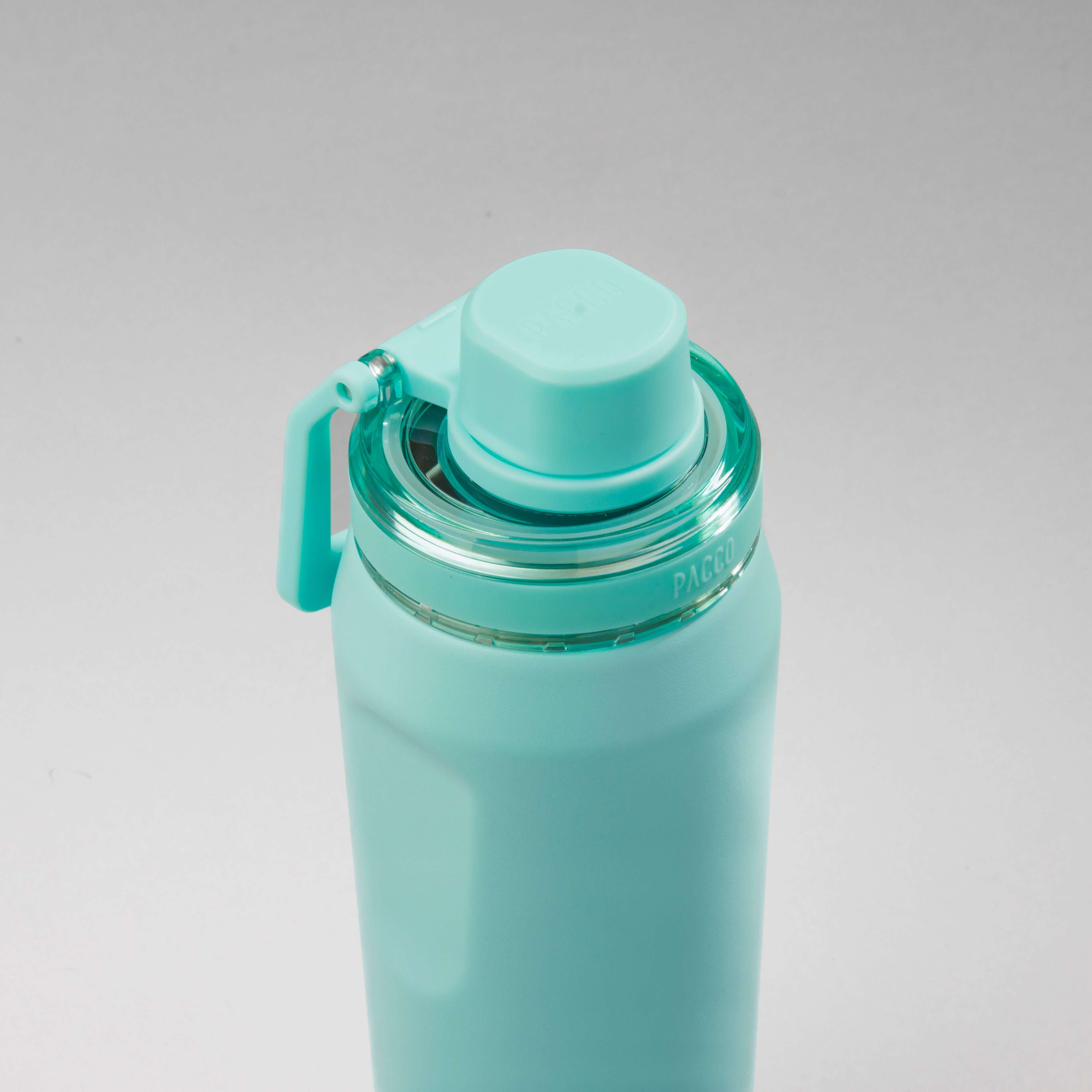 Garrafa Térmica PACCO Vyta 500ml em aço inoxidável, cor menta, com isolamento a vácuo para manter temperaturas por horas.