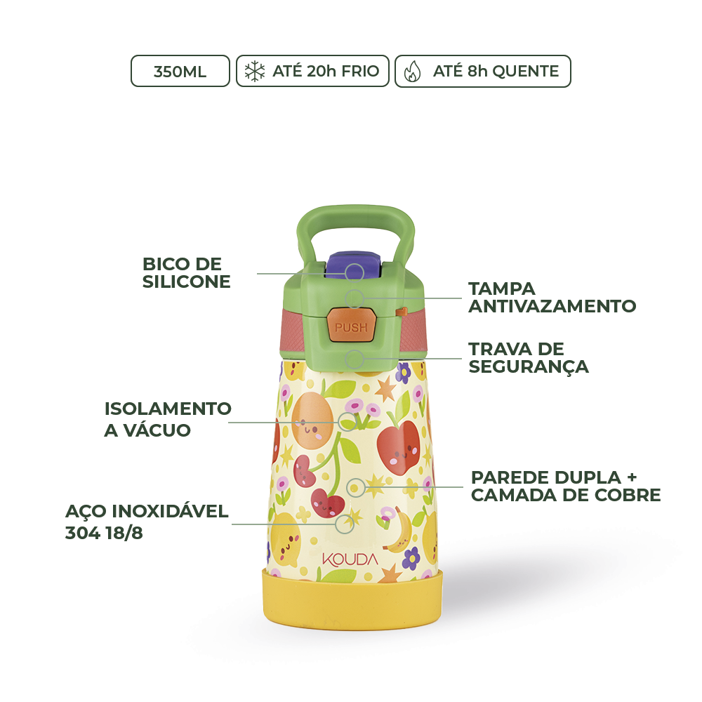 Garrafa Térmica Kouda Oka Kids - 350ml