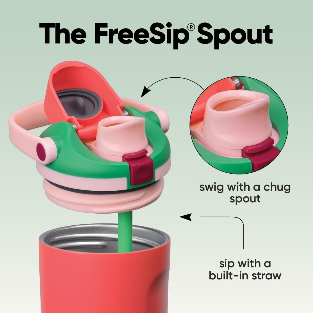 Close-up of the FreeSip spout on the Garrafa Térmica Owala FreeSip Sway - 1185ml, showing dual sip and chug options.