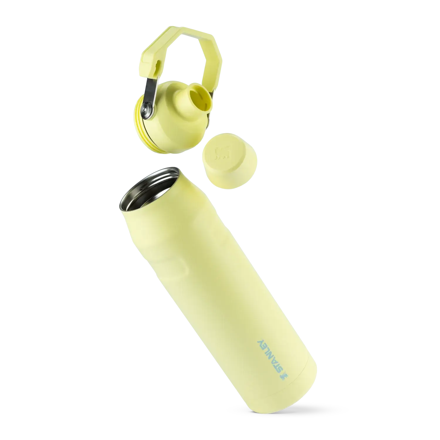 Garrafa Térmica Stanley Aerolight™ Fast Flow - 1,1L leve e resistente, em amarelo claro, ideal para hidratação em qualquer jornada.