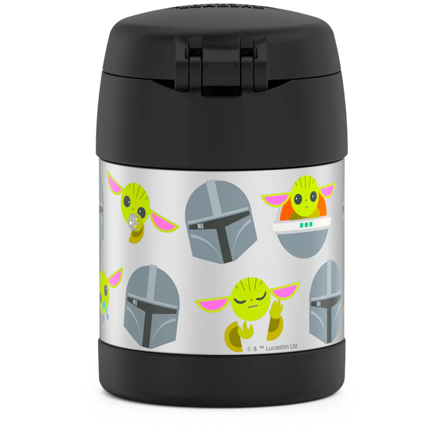 Pote Térmico Thermos ® 283g Funtainer com design infantil, isolamento a vácuo para 5h quente e 7h frio, com ilustrações divertidas.