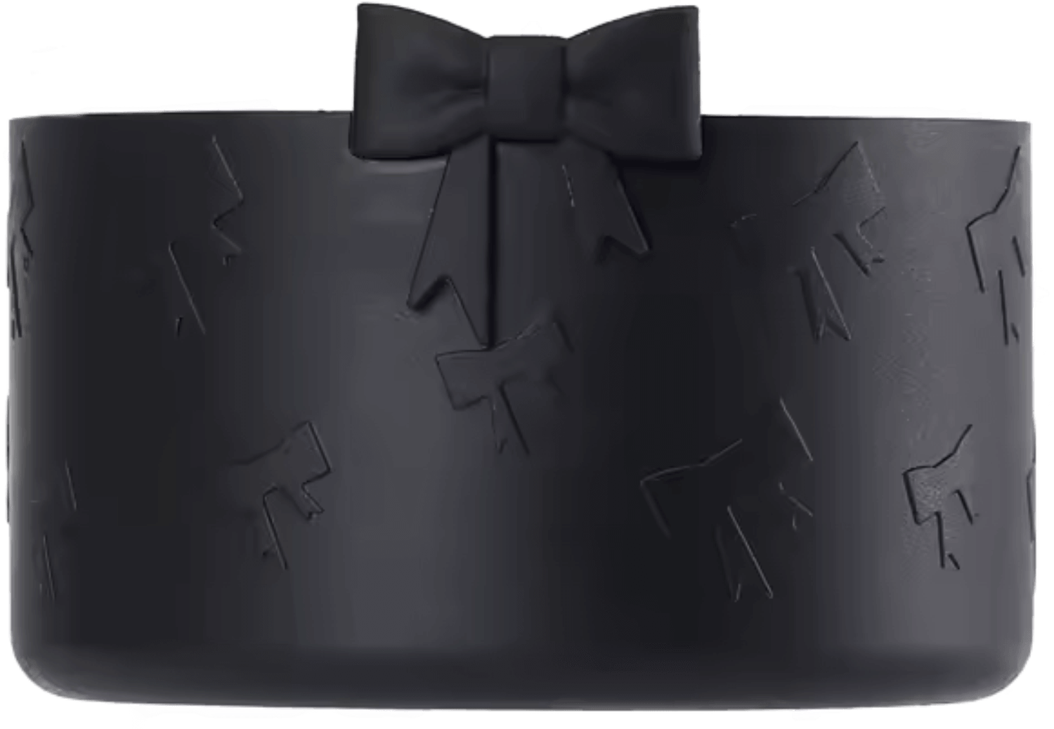 Protetor de Silicone - Laços preto para copo, proteção contra impactos e ruídos, ajuste universal, espessura de 3 mm, decoração com laços.