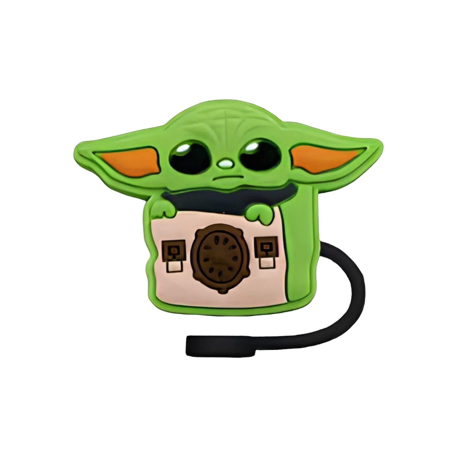 Protetor de Canudo Quencher - Variados em silicone com design criativo de personagem verde, ideal para proteger canudos de sujeira.