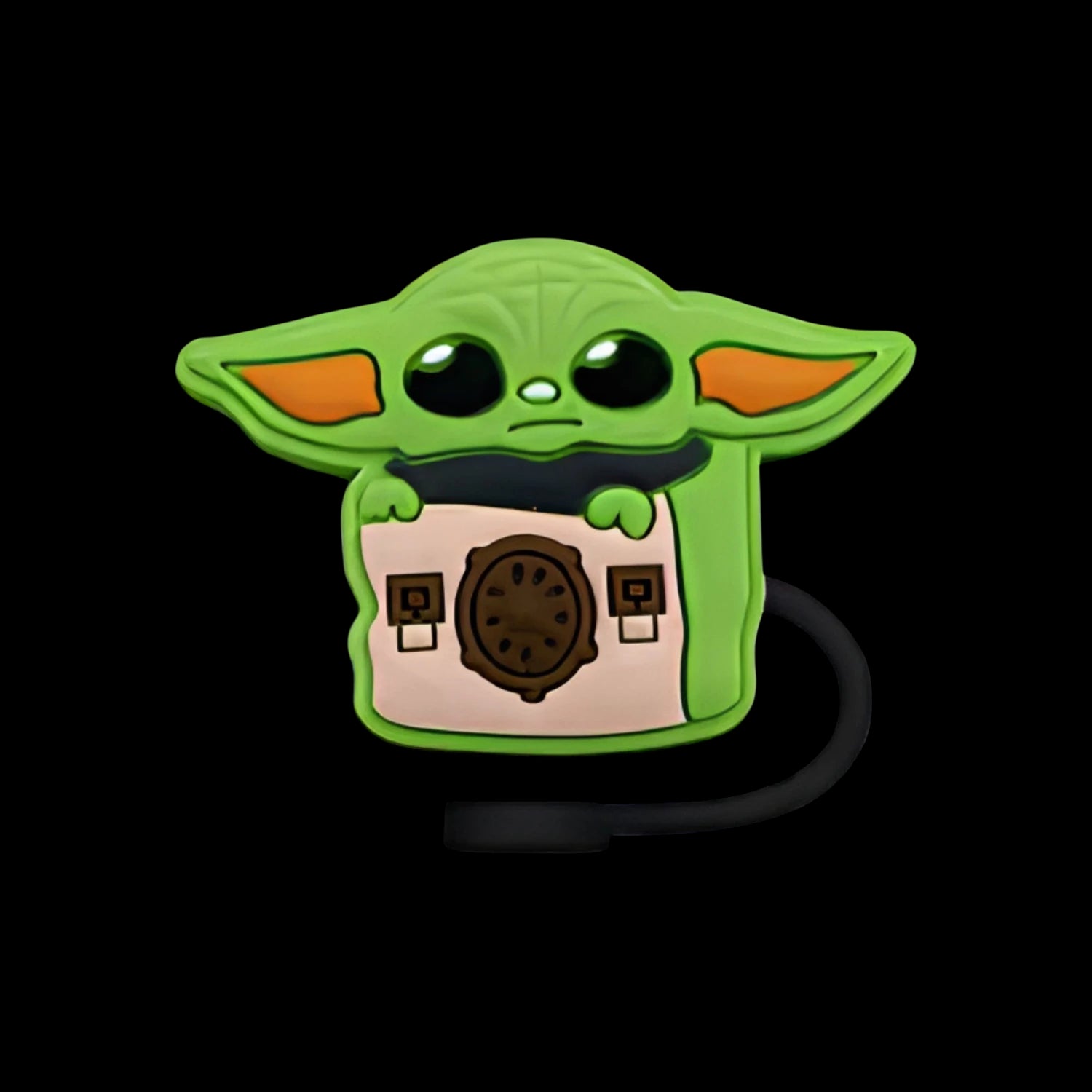 Protetor de Canudo Quencher - Variados em silicone com design criativo de personagem verde, ideal para proteger canudos de sujeira.