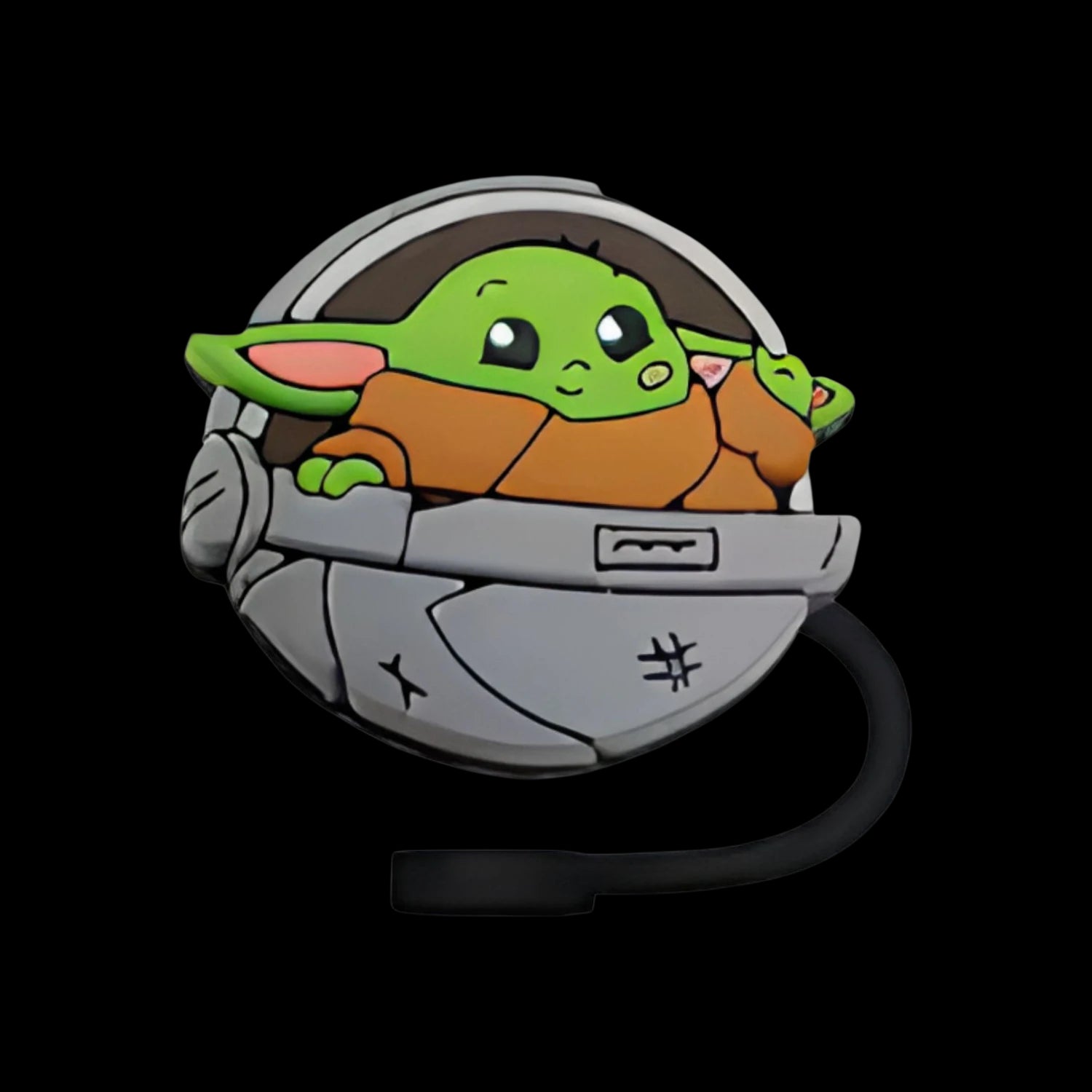 Protetor de Canudo Quencher - Variados com design criativo e temático de personagem verde em silicone flexível e atóxico.