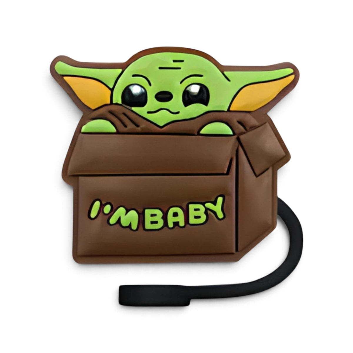 Protetor de Canudo Quencher - Variados com design de personagem verde em uma caixa com a frase 'I'm Baby'.