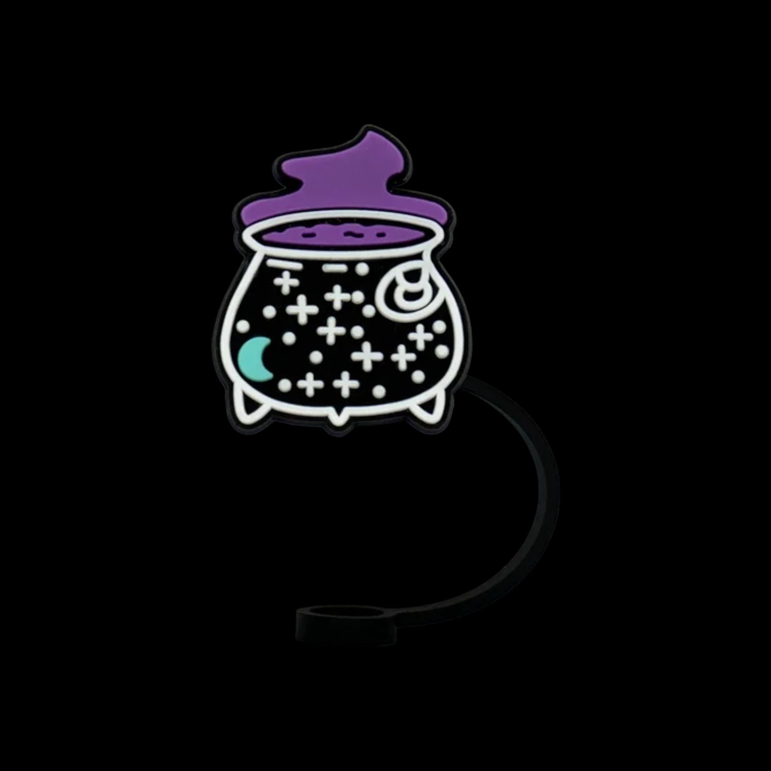 Protetor de Canudo Quencher - Variados com design de caldeirão mágico em fundo preto