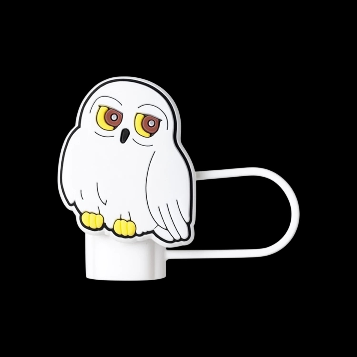 Design temático de coruja do Protetor de Canudo Quencher - Variados, feito em silicone para higiene e diversão.