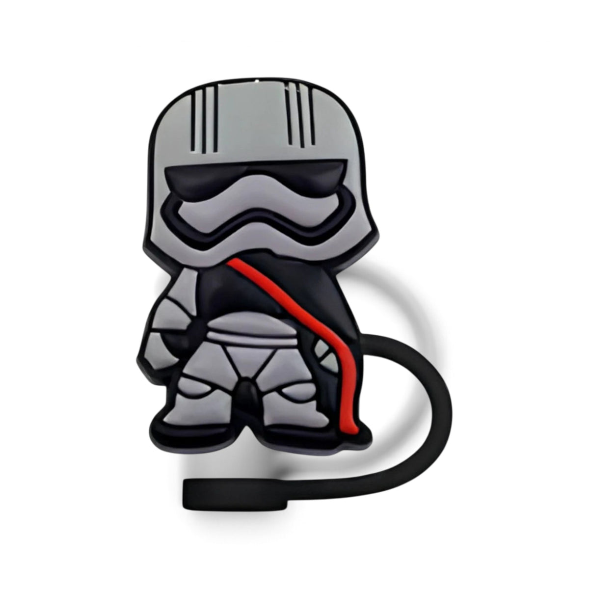 Boneco de silicone temático para Protetor de Canudo Quencher - Variados, cinza e preto, ideal para higiene e estilo.