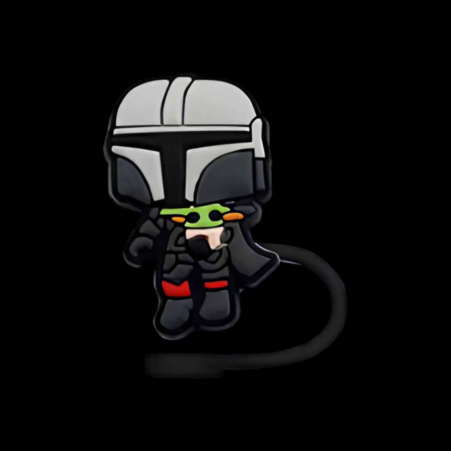 Protetor de Canudo Quencher - Variados com design temático de personagem icônico em preto, verde e cinza.