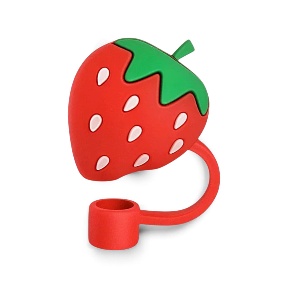 Protetor de Canudo Quencher - Variados com design de morango em silicone.
